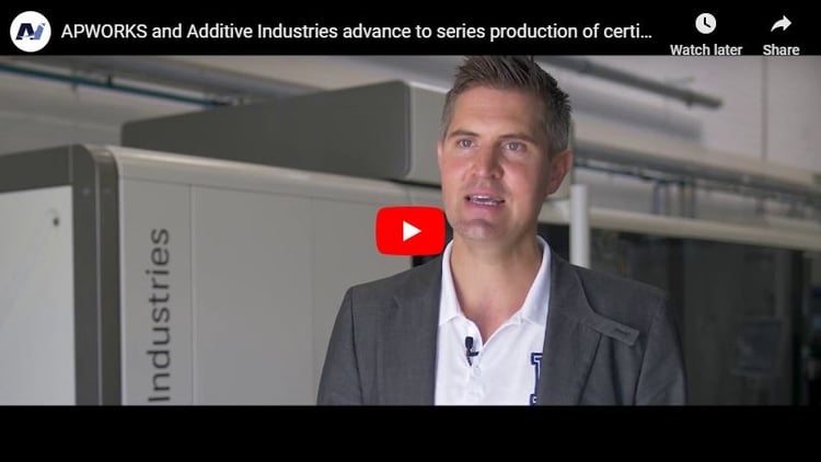 APWORKS and Additive Industries advance to series production of certified parts
